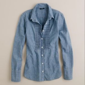 JCrew Chambray Tuxedo Shirt/ size 4